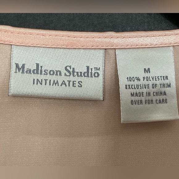 Madison Studio Satin Chemise and Robe Set in Soft Peach - Picture 4 of 9